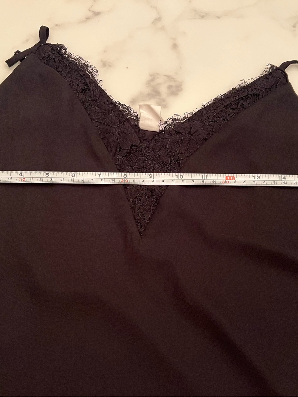 Flowy Black Lace-Trim Camisole Slip Top W/vintage vibes Women Tanks, Size Small - Picture 8 of 8